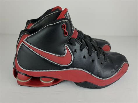 Nike Shox Elite Flight Black Red Leather Basketball S Gem