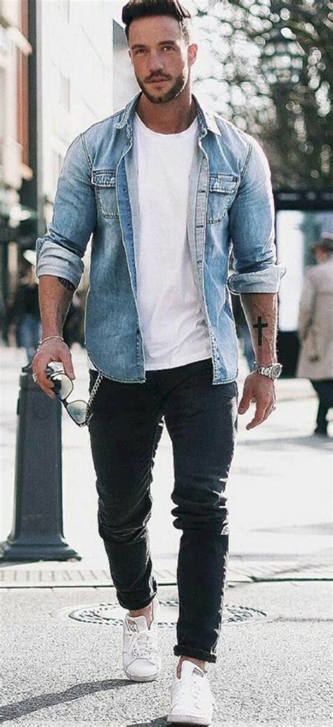 Mens Weapon Denim Shirts Outfits For Men Machovibes