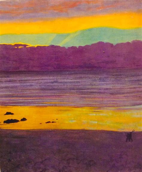 Fèlix Vallotton Swiss 1865 1925 Coucher de Soleil Jaune et Vert