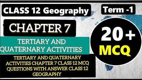 Tertiary And Quaternary Activities Chapter 7 Class12 MCQ Questions With