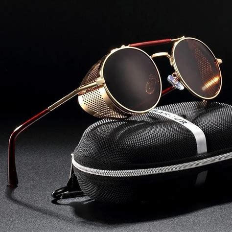 Retro Sunglasses For Men And Women Vintage Style Steampunk Sunglasses Round Designer Steam