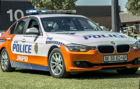 South African Police Car -BMW - Side Angled View with Lights on ...