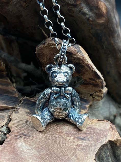 Bear Pendant Bear Necklace S925 Etsy