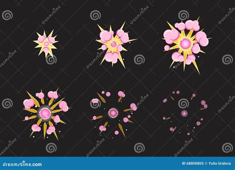 Fire Explosion Special Effect Animation Frames Cartoon Vector