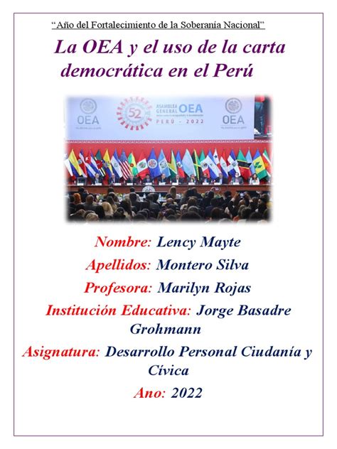 Investigacion Sobre La Oea Y La Carta Democratica En El Peru Descargar Gratis Pdf Democracia