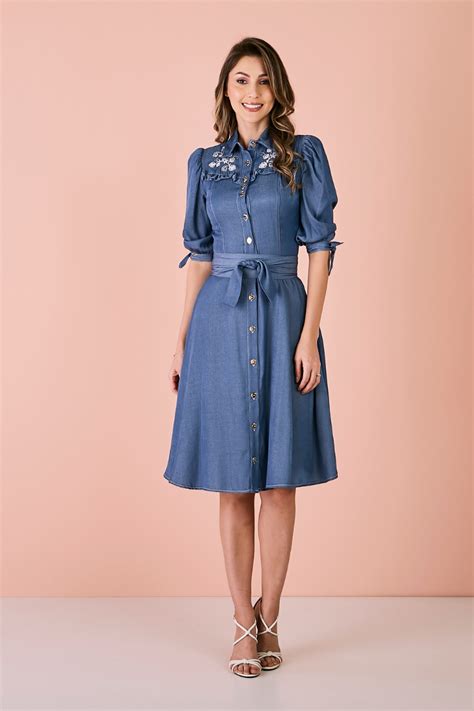 Vestido Tencel Denim Sonaly Tata Martello