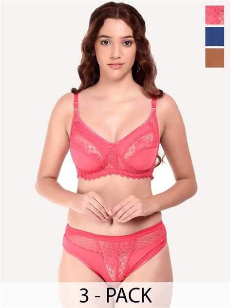 Buy DressBerry Pack Of Self Design Lingerie Set SDS COMBO Lingerie Set For Women