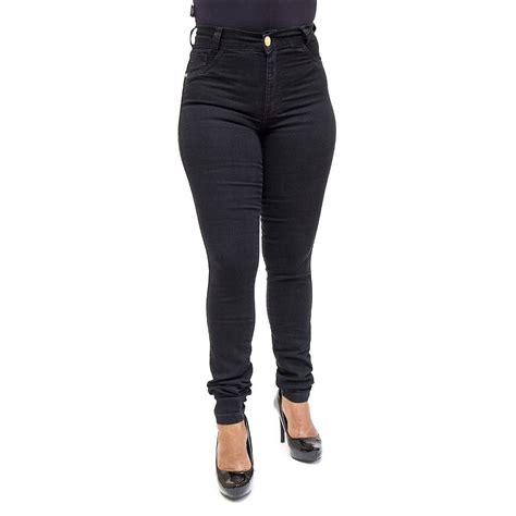 Calça Jeans Preta Feminina Hot Pants Helix Levanta Bumbum Ane Jeans Anos