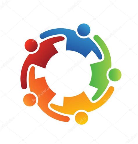 Vector Logo Teamwork Embrace 5 #people #social #internet #network # ...