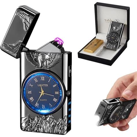 Briquet Electrique Avec Fonction Horloge Briquet Rechargeable USB