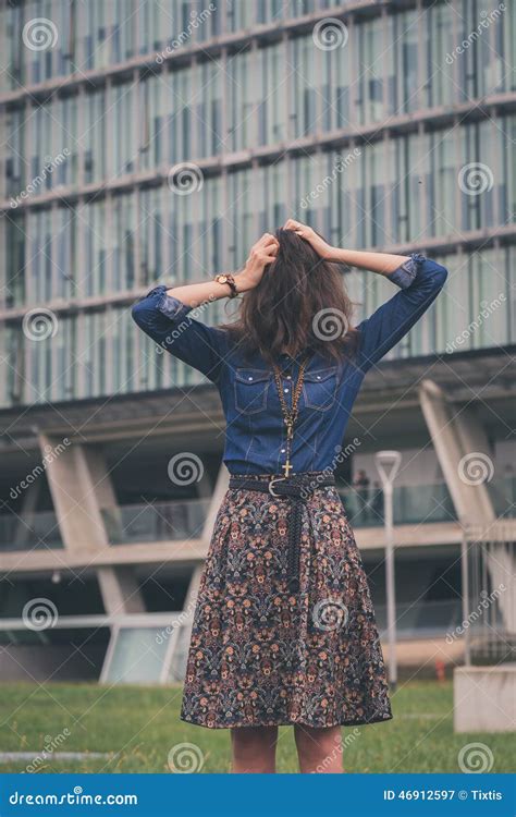 Pretty Girl Hiding Face with Her Hair Stock Image - Image of elegant ...