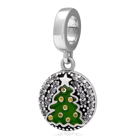 Babao Jewelry Green Christmas Tree White Cz Crystals Sterling