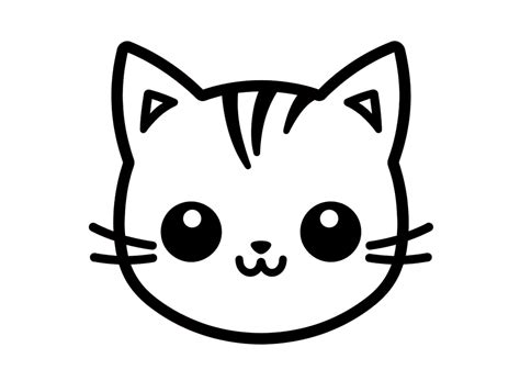 Whimsical Kawaii Cat To Color - Coloring Page