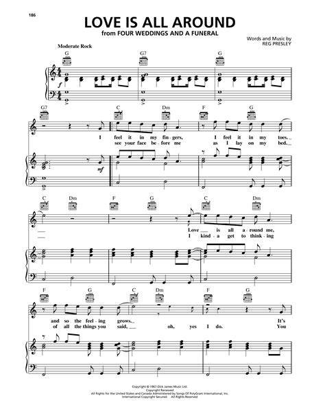 Love Is All Around By The Troggs Sheet Music For Piano Vocal And Guitar