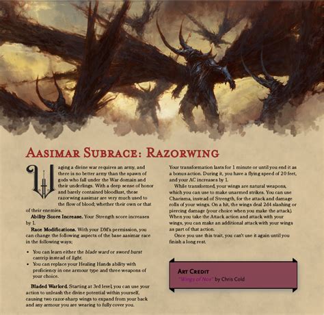 Aasimar Subrace Razorwing Oh Boy I Hope Some Holy Army Doesnt