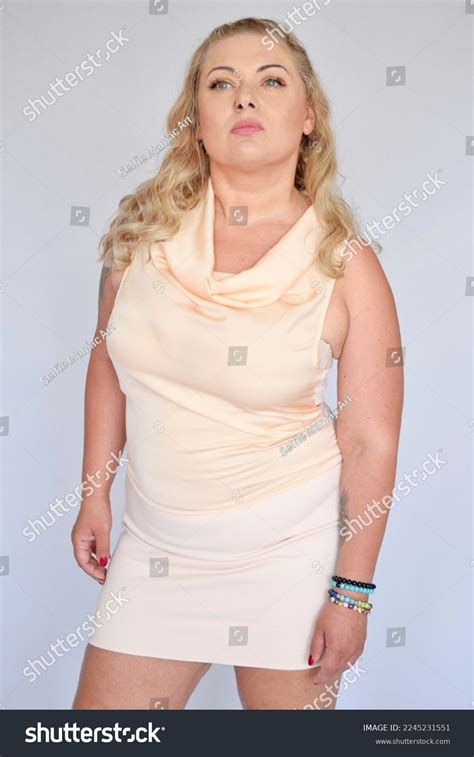 Blonde Beautiful Curvy Chubby Model Big Stock Photo Shutterstock