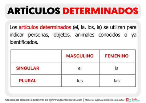 Los Art Culos Determinados