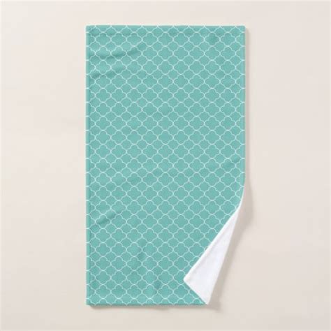 Teal Quatrefoil Bath Towel Set Zazzle