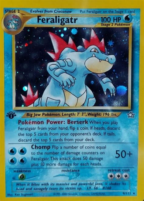 Feraligatr 2000 Neo Genesis 4 111 1st Edition Holo Price Guide