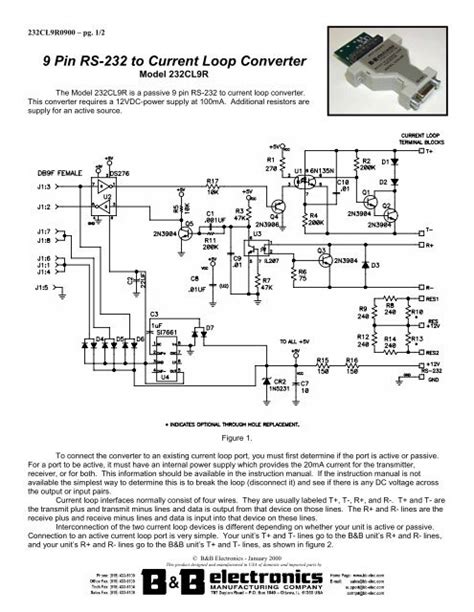 9 Pin RS 232 To Current Loop Converter Wantronix