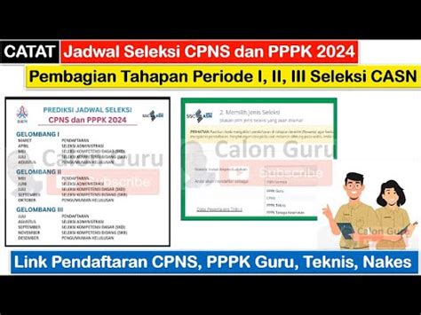 CATAT Jadwal Seleksi CPNS Dan PPPK 2024 Periode I II III Pada Link