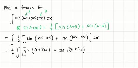 Solved Derive A Formula For Sin M X Cos N X D X M N