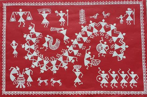 Warli Art By Dilip Puranik In 2020 Art Painting Pattern