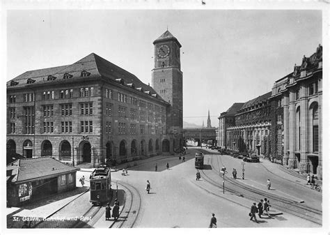 St Gallen Bahnhof Und Post Belebt Tram Kaufen Auf Ricardo