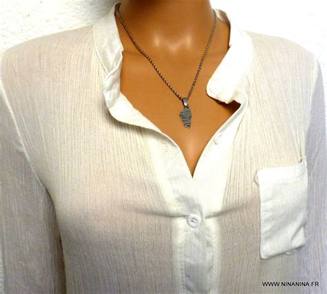 Collier Pendentif Corse Acier Inoxydable Femme Ninanina