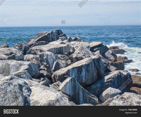 View Rock Jetty Ocean Image And Photo Free Trial Bigstock