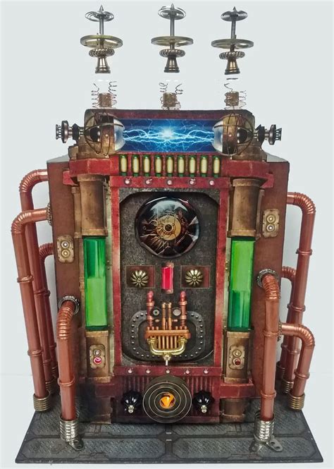 Miniature Steampunk Plasma Machine Artfully Musing Halloween Village