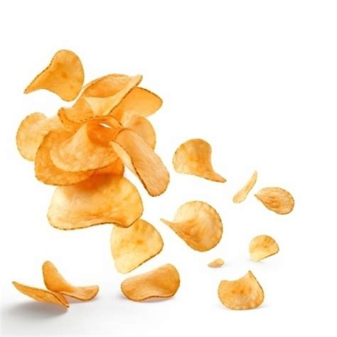 Wave Splash Of Wavy Potato Chips Isolated Flying Snacks 3d Vector