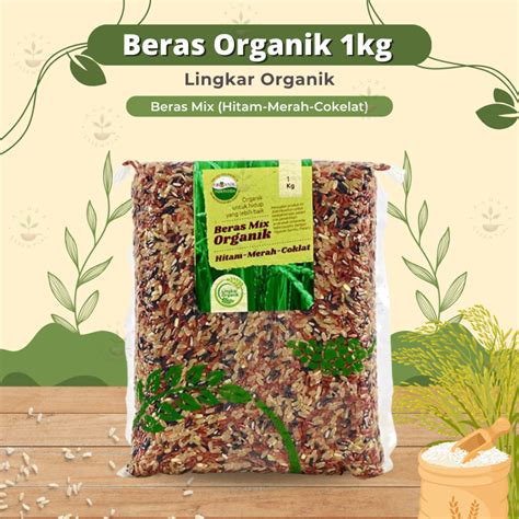 Jual Lingkar Organik Beras Mix Organik Hitam Merah Coklat 1 Kg