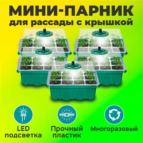 Мини парник для рассады с крышкой на подоконнике набор для выращивания ...