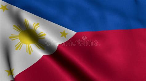 Philippines Flag. Waving Fabric Satin Texture Flag of Philippines 3D ...