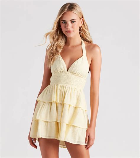 yellow ruffle dresses 3