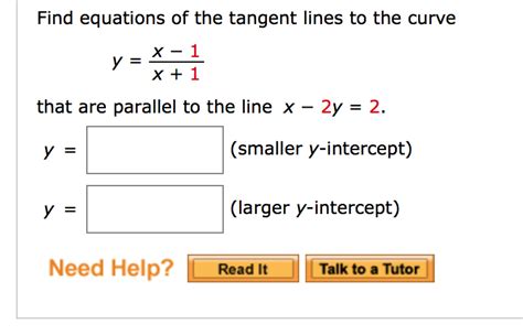 Solved Find Equations Of The Tangent Lines To The Curve Y Chegg