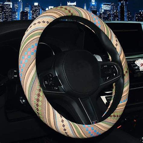 Amazon Shiawasena Car Steering Wheel Cover Coarse Flax Cloth