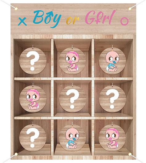 BLOOMWIN Gender Reveal Party Spiele Baby Gender Reveal Tic Tac Toe