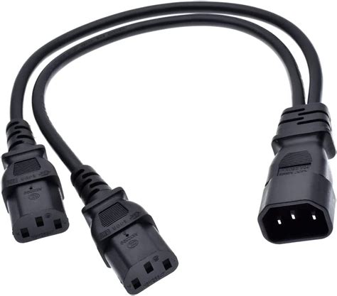 Toptekits C14 To 2X C13 C14 Splitter 1ft 30cm C14 Male To Dual C13