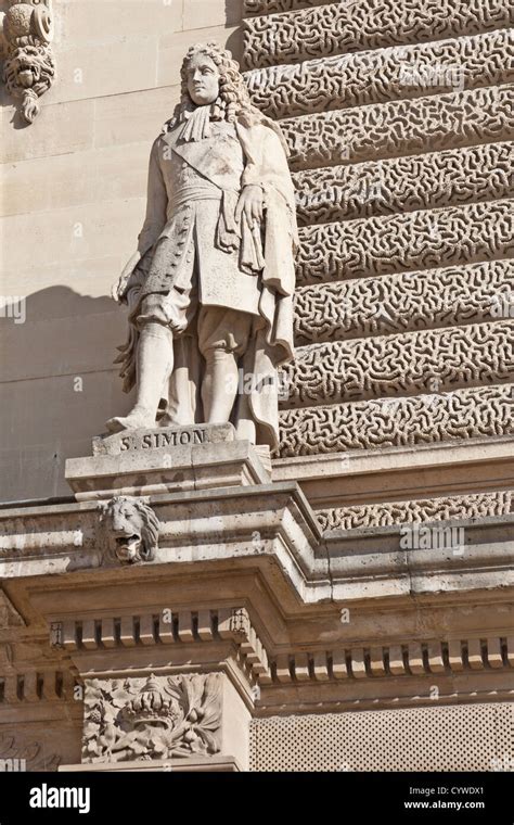 Statue Of Louis De Rouvroy Duc De Saint Simon 1675 1755 French