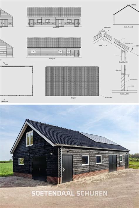 Staalconstructie Schuur Schuur Houten Schuur Verticale Gevelbekleding