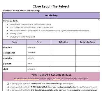 Close Read+ Textual Evidence: The Refusal by Franz Kafka by Samantha Woodall