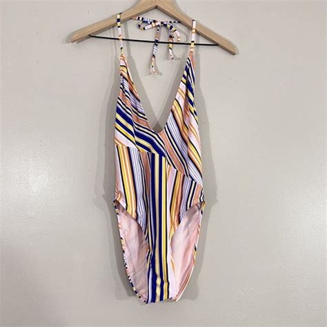 The Bikini Lab Swim The Bikini Lab Stripe Plunge Piece Swimsuit