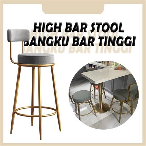 High Bar Stool Bar Chair Cushion Dining Chair Cafe Bar Counter Bangku