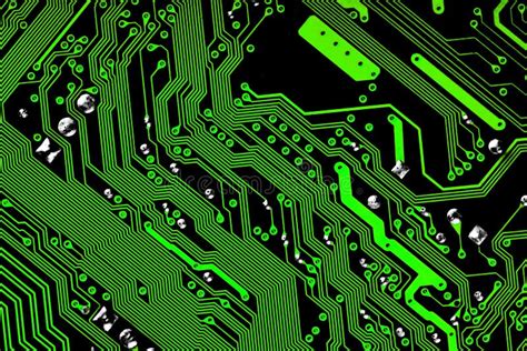 Electronic Circuit Board In Green And Black Texture Stock Image Image