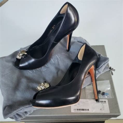 Alexander Mcqueen Black Peep Toe Platform Heels Size Eu Us Ebay