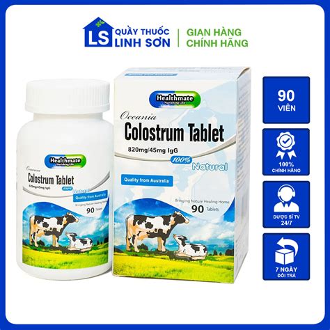 Sữa Non Oceania Colostrum Tablet 820mg 45mg Igg Healthmate 90 Viên