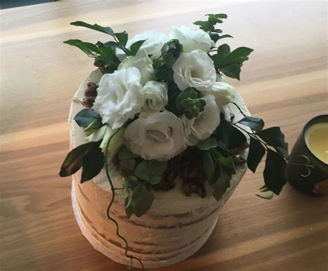 Elegant Naked Cake With White Chocolate Mud Cake