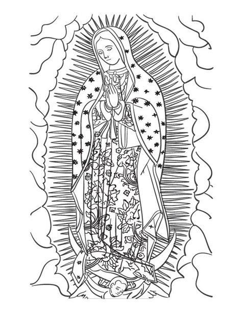 Our Lady Of Guadalupe Printable Coloring Page Activity Sheet Instant